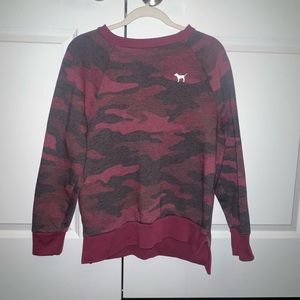 Red Camo VS Pink Pullover Crewneck Hoodie